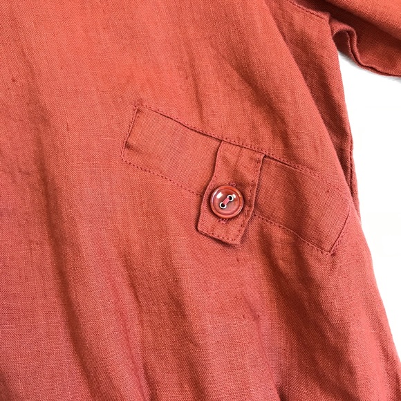 🚫SOLD🚫 Burnt Orange Linen Cropped 3/4 Sleeve - Picture 14 of 16